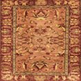 thumbnail image 1 of Ahgly Company Tapis d'Intérieur Carrés Abstraits Orange Tapis de Zone Abstraits, 7 Pieds Carré, 1 of 6
