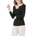 thumbnail image 4 of INSPIRE CHIC Chemisier Élégant à Col Manches Longues pour Femmes Bureau Travail, 4 of 6