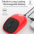 thumbnail image 4 of COFEST Wireless Mouse 2.4G Noiseless Mouse with USB Receiver Portable Computer Mice for Desktop Computer Laptop Red, 4 of 4