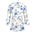thumbnail image 4 of Blouses pour Femmes, T-shirt Imprimé Mode Manches 3/4 Blouse Col en V Hauts Décontractés, 4 of 5
