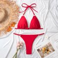 thumbnail image 3 of Birdeem Womens Bikini Split Swimwear Solid Bikini Two-Piece Split Swimwear Set, 3 of 6