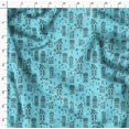 thumbnail image 4 of Soimoi Blue Rayon Crepe Fabric Architectural Structure Architectural Decor Fabric Printed Yard 46 Inch Wide, 4 of 5