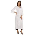 thumbnail image 4 of Moomaya Solid Rayon Kurta For Women bell Sleeve Drawstring Neck Long Ethnic Kurti, 4 of 7