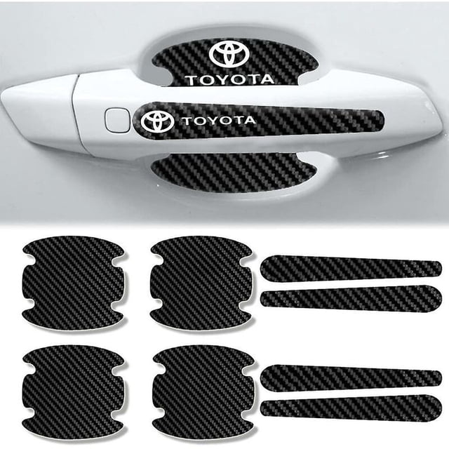 8 Pcs Autocollants de Poignée de Porte en Fibre de Carbone Protection Anti-Rayures Protecteur de Tasse de Poignée pour Toyota-