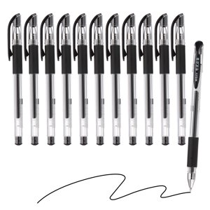 Uxcell Gel stylo point moyen 0.5mm, 12 Pack Smooth Black Enk Rollerball Pen pour le bureau à domicile Note de rédaction Prendre des affaires de journaling, Style 11