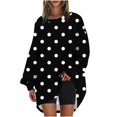 thumbnail image 2 of Jienlioq Hauts pour Femmes Tendance Chandail à Col Rond Surdimensionné pour Femmes Imprimé Tunique à Manches Longues Aubaines Cyberlundi, 2 of 5