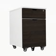 thumbnail image 1 of Desky Wooden Minimal Filing Cabinet - White / Burnished Wood Laminate, 1 of 10