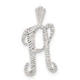 thumbnail image 1 of 925 Sterling Silver Polished and Textured Letter H Chain Slide Pendant, 1 of 4