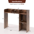 thumbnail image 3 of Costway Desk Bookshelf Desktop Storage Organizer Display Shelf Rack Dorm Office Brown, 3 of 10
