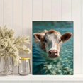 thumbnail image 2 of Qisvanset Funny Underwater Cow Canvas Print 12x16 Inch Cafe Art, 2 of 8