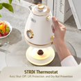 thumbnail image 3 of Hazel Quinn Retro Electric Kettle - 1.7 Liters / 57.5 Ounces Tea Kettle with Thermometer, All Stainless Steel, 1200 Watts Fast Boiling, BPA-free, Cor, 3 of 7