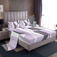 thumbnail image 1 of Erosebridal Futuristic Stripe Sheet Set Twin, Abstract Geometry Bedding Sets Twin Size, Modern Fashion Decor, 1 of 7