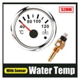 thumbnail image 2 of 40-120 Water Temp Gauge With M16*1.5 Water Temperature Sensor Sender 52mm Water Temp Meter Indicator For Car Boat Motorcycle, 2 of 7