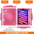thumbnail image 3 of XYX for iPad Mini 7th/6th Gen Case 8.3 inch 2024/2021, 360 Rotating Hand Grip, Shoulder Strap, Heavy Duty Drop Protection, Rose, 3 of 7