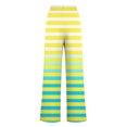 thumbnail image 3 of Pants for Women, Womens Fashionable Striped Printed Drawstring Wide Leg Pants, 3 of 4