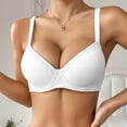thumbnail image 3 of Women's Thin Solid Color Comfortable Breathable Push Up Bra With Underwire Triple Bra, 3 of 3