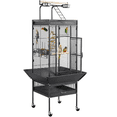 thumbnail image 3 of Yaheetech 61.5'' Metal Rolling Bird Cage For Cockatiel Lovebird, Black, 3 of 9