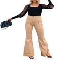 thumbnail image 3 of Women Corduroy Flared Pants Stretch Bootcut Bell Bottom Trousers, 3 of 5