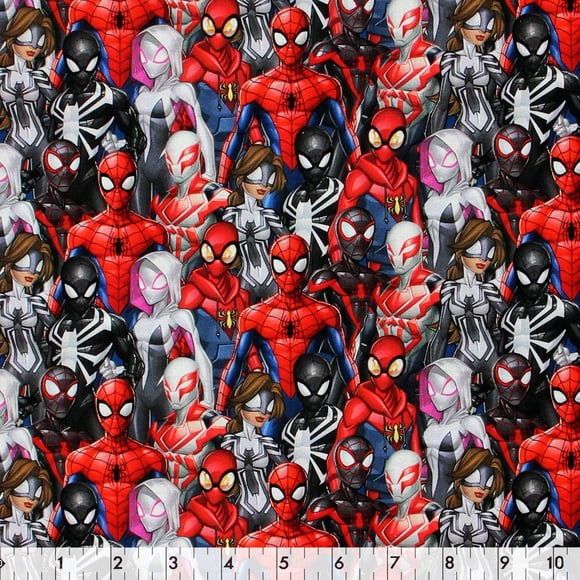 FABRIC CREATIONS Marvel Spiderman And Friends Cotton Fabric by the Metre 111 cm (43.7 in) (44")