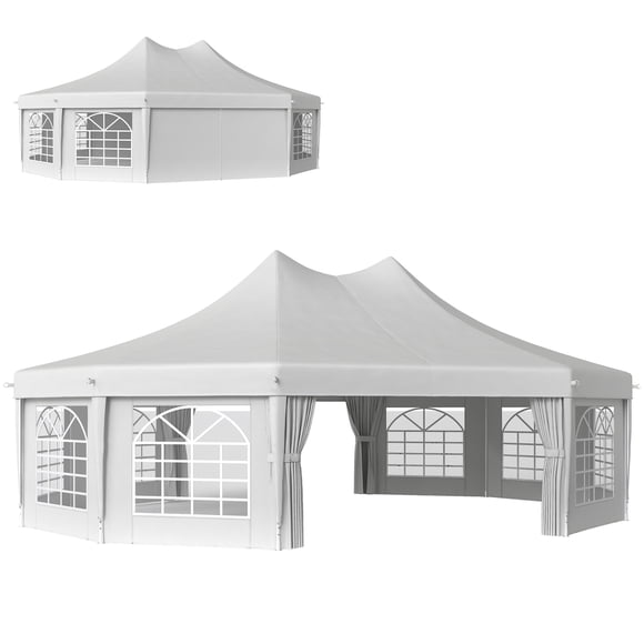 Outsunny 21' x 29' High Peak Decagonal Event Party Tent for Parties
