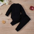 thumbnail image 3 of Baby Clothes Set Ribbing  Neck Long Sleeve Elastic and Loose Bow-knot Belt Trousers, 3 of 9