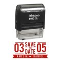 thumbnail image 1 of Printtoo Personalized Red Self Inking Wedding Custom Save The Date Rubber Stamper-58 x 22 mm, 1 of 6