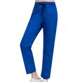 thumbnail image 1 of Yuyuzo Women Casual Pants Elastic Drawstring High Waisted Solid Color Slacks Straight Leg Bootcut Trousers, 1 of 4