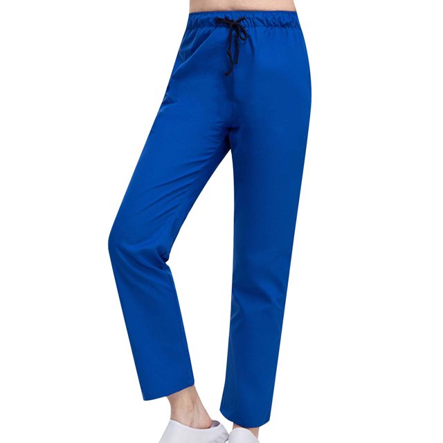 Yuyuzo Women Casual Pants Elastic Drawstring High Waisted Solid Color Slacks Straight Leg Bootcut Trousers