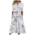 thumbnail image 1 of Heliisoer Robe pour Femme, Liquidation Été Robe d'Été Décontractée pour Femme à Col en V à Manches Courtes Imprimée avec Poche, 1 of 5