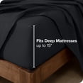 thumbnail image 3 of Bare Home Flannel Sheet Set - 100% Cotton - Deep Pocket - King, Black, 4-Pieces, 3 of 7