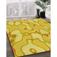 thumbnail image 3 of Ahgly Company Tapis d'Intérieur Rectangulaire Transitionnel Jaune Banane Lavable à la Machine, 2 Pieds x 5 Pieds, 3 of 7