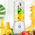 thumbnail image 2 of JASKFLY Plastic Juicer 1 Count Portable USB Mini Juicer Cup 4 Blade Stainless Steel Fruit Vegetable Blender 8.27x3.35in Travel Leak Proof,Kitchen & Dining|Plastic,White, 2 of 9