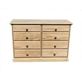 thumbnail image 1 of Commode en Bois 8 Tiroirs Pin Massif Non Fini Grand Commode Entièrement Assemblée, 1 of 5