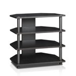 Furinno 15093BW/BK Turn-N-Tube Easy Assembly 3-Tier Petite TV Stand, Blackwood