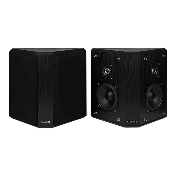 Fluance Elite Haute Définition Haut-Parleurs Surround Bipolaires 2 Voies pour une Grand Dispersion Son Surround dans les Systèmes de Cinéma Maison - Cendre Noir/paire (SXPB2)