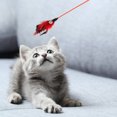 thumbnail image 3 of Pet Teaser Plastic Long Handle Feather Pet Teasing Rod Stick Feather Bell Interactive Pet Toy, Colorful, Color Random, 3 of 6