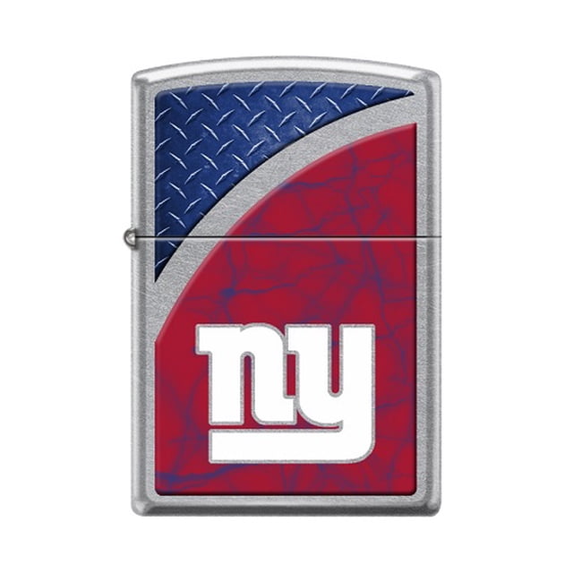 Briquet Rechargeable Zippo des New York Giants avec une Finition chrome durable et le logo et les Couleurs Officiels de l'Équipe de la NFL. le design Comprend un Arrière-Plan Rouge et Bleu avec un Motif Texturé et le logo « NY » Emblématique Bien en Vedette. Ce Briquet Coupe-Vent Est Rechargeable et Expédié Vide, avec Liquide pour Briquet Vendu Séparément.