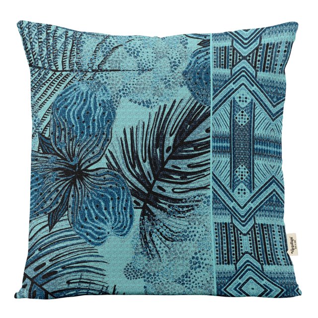 VargottamSquare Pillow Cover - Decorative Pillow Covers24x24 Inches,PrintedTeal BlueThemePillowcase, DecorativeSquareCushionCovers