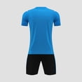 thumbnail image 4 of hengsof Ensemble de Maillot de Football à la Mode pour Enfants, Haut à Manches Courtes Col Ras du Cou, Short à Taille Élastique Tenue de Sport, Confortable Respirant Absorbant la Sueur Séchage Rapide Uniforme de Sport Deux Pièces, 4 of 4