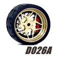 thumbnail image 1 of Carlomo Roues 1/64 pour Modèle de Voiture D-Class 2 Ensemble de Détail en Alliage Pièces de Réparation avec Pneus en Caoutchouc Disques de Frein Passe-Temps Adultes D026A, 1 of 6