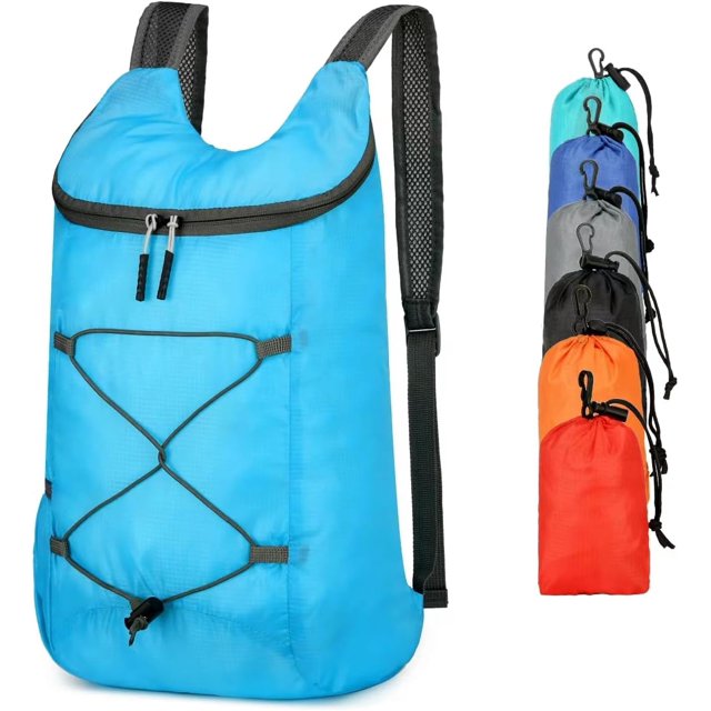 JP Sac à Dos de Randonnée Ultraléger Pliable 16L - Sac de Camping Extérieur Imperméable, Facile à Transporter, Bleu