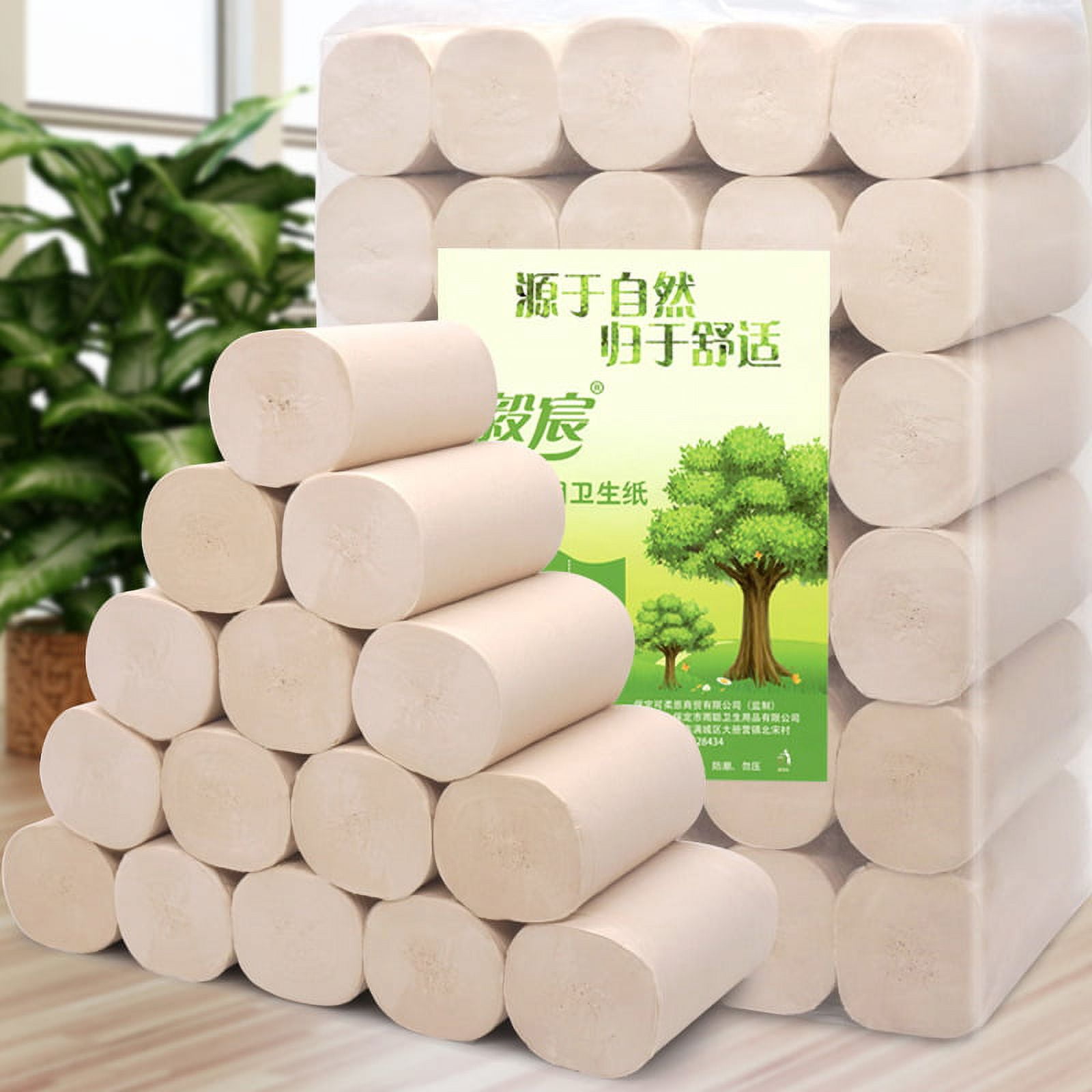 DeeCozy 1PC amboo Pulp Paper Roll Towel bathroom roll paper towels Soft Natural Tissue Toilet Bathroom Roll Paper 4 Ply Household Toilet Paper