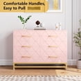 thumbnail image 5 of 6 Dresser Bedroom with Large Capacity, Chest of Drawers Wooden Dresser with Metal Handle, Pink Dresser for Bedroom,Living Room,Hallway and Entryway, Large Capacity Clothing Storage Cabinet, 5 of 5