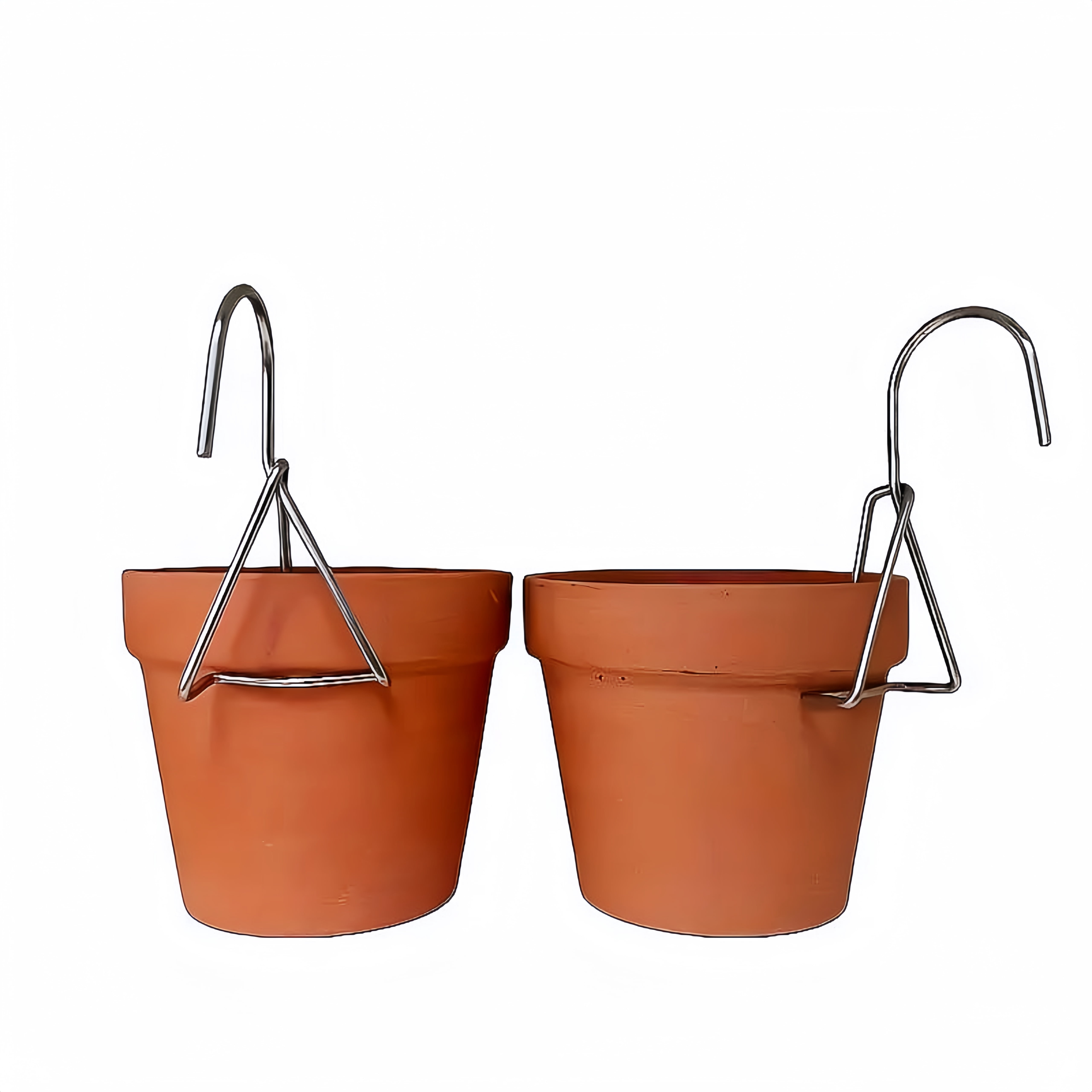2pcs, Terracotta Pots 4.7"x4" Flower Pots Clay Pottery Planter With 2pcs Stainless Steel S Hooks Cactus Succulent Plant Nursery Pots- Great For Plants,Crafts