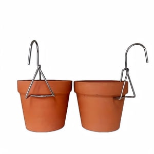 2pcs, Terracotta Pots 4.7"x4" Flower Pots Clay Pottery Planter With 2pcs Stainless Steel S Hooks Cactus Succulent Plant Nursery Pots- Great For Plants,Crafts