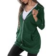 thumbnail image 3 of Innerwin Sweatshirts à Capuche Zippés pour Femmes Sweat à Capuche Automne Couleur Unie Chaud Vert L, 3 of 5