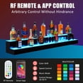 thumbnail image 1 of LED Lighted Liquor Bottle Display Shelf, 60 Inch 2-Tier Acrylic Bar Rack, Multicolor Lighting, RF Remote & App Control, Wall-Mounted, Wireless & Mobile Phone Connectivity, Rectangle , 60 inches, 1 of 7