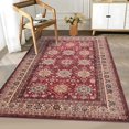 thumbnail image 1 of JV Home Area Rug Napoli Red 6'x9' Washable Carpet Anti Slip, 1 of 8