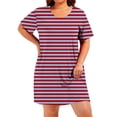 thumbnail image 3 of UPPADA Robe T-Shirt Décontractée d'Été pour Femme Grande Taille Sans Manches Évasée avec Poches Col Ras du Cou Plissée Robe Débardeur Coupe Ample Boho Plage Robes d'Été Rouge, TG, 3 of 7