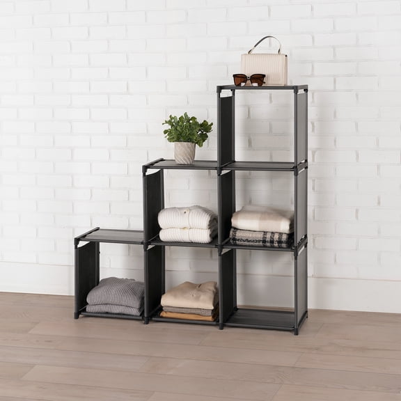Mainstays 6-Cube Organizer, Black